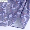 Zevity Femmes Vintage Noix De Cajou Imprimer Ourlet Irrégulier Sarong Jupe Faldas Mujer Femme Bowknot Retour Zipper Casual QUN800 210621