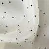 スタイリッシュなセクシーな透明な水玉ブラウス女性蝶ネクタイカラーノースリーブの女性シャツBlusasアシンメトリーシックトップ210430