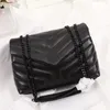 5A designer handbags square fat LOULOU chain bags real leather women's bag large-capacity shoulder bags high quality quilted messenger bag