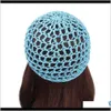 2021 Womens Mesh Hair Net Crochet Cap Tinta unita Snood Sleeping Night Cover Turban Hat Casual Beanie Chemio Cappelli Pltfc Wig Caps Nbsc2