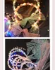 Colorful Three-speed Color-changing Flashing Led Glow Wedding Party Hoop Wide-brimmed Lace Hair Hoop Pearl Fairy Headband Rave Toy