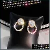 Stud Earrings sieraden S1183 Fashion S925 Sier Post Vintage Faux Pearl Circle Drop Delivery 2021 Jekiw