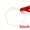 クリスマスの装飾の昇華ガラスの装飾品3インチ3.5インチシングルサイドホワイトブランククリアパーティペンダントの熱伝達のための透明なペンダントJJE10356