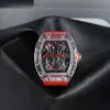 2021 남성 스포츠 손목 시계 투명한 다이얼 쿼츠 시계 실리콘 스트랩 13295S를위한 새로운 도착 감시