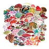 50Pcs-Pack Colorful Mushroom Aesthetics Vinyl Sticker Waterproof Stickers for Water Bottle Laptop Planner Scrapbook Wall Skateboard Journal Organizer Decals