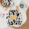 Baby Suspender Rompers Cow Pocket Lean 2021 Дети Бутик Одежда 0-2т Младенческие Малыши Хлопок Ползаистые Оставки Супер Симпатичные Отправить Шляпу