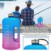 Bouteille d'eau 1 gallon sport avec étanche motivationnelle Gym Fitness grande capacité bouteille d'eau dégradé couleur grande tasse bouilloire