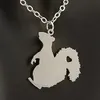 Cute Squirrel Pendant Necklace Stainless Steel Animal Lovers Jewelry For Women Men Friend Gifts