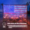 Strings 420 LEDs American Flag String Lights United States 110V Waterproof Net Light for Yard Garden Festival Holiday Party Christmas Deco