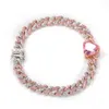 Mode 9mm Miami Cubaanse link kettingen kettingen met vierkant en hart CZ gouden bling luxe hiphop sieraden anklet x0509