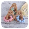 아기 Teether DIY 실리콘 나무 아보카도 Teethers 만화 나무 젖니가있는 반지 씹을 수있는 장난감 녹음 유아 먹이 M3498