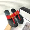 2021 Projektant skórzany pantofel z zamkiem Klamra Moda Kobiety Princetown Ladies Casual Beach Mieszkania Nowe kapcie Flip Flops 35-46