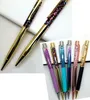 Fashion Design Creative Crystal Pen Diamond Ballpoint Pens Stationery Ballpen Stylus Touch-Pen 14 Colors Oily Black Refill SN4286