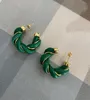 21SS Italien Design Agneau Peau Kink Boucles d'oreilles Femmes Hoop Qualité 925 Silver aiguille Fashion fête de vacances