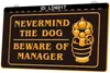 LD6017 Never Mind The Dog Beware Of Manager Light Sign 3D Incisione LED Vendita al dettaglio all'ingrosso