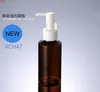 300pcs / lot 100ml Nachfüllbare Make-up-Ölcreme-Behandlungspumpe-Flasche, Bernstein-grüne kosmetische Paket Flaschengood Menge