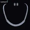 Luoteemi New Simple Design Shining Micro Pebble Cz White Crystal Gold Fashion Jewelry Long Cuban Chain Necklace Gift Q0809