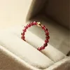 Natural Garnet ringar 14k guldfyllda knogular smycken handgjorda minimalism