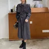 Chic élégant coréen solide velours côtelé basique rétro français arrivée femmes ceinture élégant décontracté longues robes 210525
