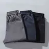 Autumn Pants Mens Stretch Korean Casual Slim Fit Elastic Waist Jogger Business Classic Trousers Male Black Gray Blue 28-38 211201