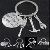 Key Rings Jewelry Keyring If Dad Cant Fix It No One Can Hand Tools Keychain Hammer Screwdriver Wrench Charms Ring Hold Fashion Drop Delivery