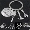 Portachiavi Gioielli Portachiavi Se papà non può ripararlo Nessuno può Utensili a mano Portachiavi Martello Cacciavite Chiave inglese Charms Anello Tenere Fashion Drop Delivery