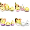 5 10 15G Empty Refillable Acrylic Cosmetic Jars With Crown Cover And White Plastic Inner For Cream Lotion Eye Shadow Powder Lip