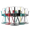 2021 Ny Sandglas Gravity Hookah Set för rökning Dual-Använd kostym Chicha Bowl Vattenrör Narguile Komplett med 360 Roterande glas Bong Shisha