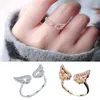 Vintage Engelsflügel Ring Verstellbarer Fingerring Schmuck Dekoration Mode Öffnungsringe Partybevorzugungsgeschenk für Mädchen Frauen G1125