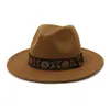 fedora kvinnor hattar solid band blomma eleganta kvinnor hattar jazz mössor utomhus solid elegant vit kamel khaki casual formell filt hattar