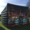 Portable Tents Shelter 12x6.4x4m Film Huis Zwart Verbloeiende Movie Tent Oxford Fabric Theatre Cinema Kubus Stijl Party Ment Ment Loung Vip Night Club met blower