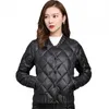 Kobieta Plus Size Duck Down Kurtka Jesień Zima Przyczynowe Pojedyncze Breasted Ultra Light Parka Mujer Kobiety Znosić Krótkie Płaszcze 210525