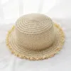 Style dames chapeau raphia soleil large bord plage chapeaux dame doux casquette De paille été Sombreros De Sol pour les femmes Gorro Elob22