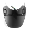 Universal 5-7" Black Round Headlight Front Fairing Motorcycle Windshield Windscreen With LED