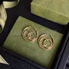 18l Or Lettre Boucles D'oreilles De Haute Qualité En Laiton Or Boucles D'oreilles Nouvelle Tendance Couple Rétro Boucles D'oreilles De Mode Bijoux Fourniture dans la boîte