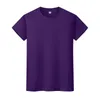 men and women round neck solid color T-shirt summer cotton bottoming short-sleeved half-sleeved MUW4Fi