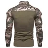 2021 Nuovo Mens Camouflage Militare Manica Lunga Tee Assault Manica Lunga Stretta T Shirt Top H1223