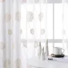 Sheer Curtain for Window Short Curtain Voile Tulle for Kitchen Bedroom Living Room Embroidered Drape Half-Window Home Decoration 210712