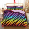 Homesky Rainbow Printing Beding Set Colorful Stripe Companter Bed Cover Twin King Queen Size BedClothes 210615