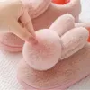 Women Winter Slippers House Couple Shoes Ladies Fashion Rabbit Flats Home Footwear Fur Cute Warm Plush Men Slipper Woman 211020