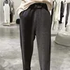 Yedinas Harem Pantalon Casual Automne Hiver Style Coréen Pantalon Femmes Épaissir Surdimensionné Plus Taille Laine Femme Noir 210527