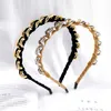 Vintage Metal Chain Bezel Hairband Women Braided Headband Girls Hair Accessories Opaska Do Wlosow Diademas Para El Pelo