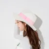 Летняя шляпа для женщин монохромная повязка соломенная козырька повседневная простота джазовая равнина ультрафиолетовая защита пляж Шляпа Шляпа Delm22