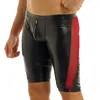 Seksi Erkek Fermuar Kasık Örgü See-throom Splice Düşük Rise Slim Fit Sıkı Jockstraps Boxer Şort Akşam Parti Clubwear Kostümleri 220301