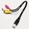 USB 2.0 Un mâle à 3 RCA Femme Câble de cordon d'adaptateur AV audio AV 25cm / 2pcs