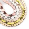 Altro JHNBY 6x5mm Oro rosa Perline di ematite nera Amore Cuore Pietra naturale Sciolto per creazione di gioielli Braccialetti collana fai da te 15''