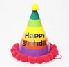 Chapéu de aniversário para bebê meninas decoração de festa linda papel cone chapéus com Pom Poms recém-nascidos festas de criança crianças acessórios