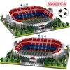 Miniklossar Byggstenar Diamantblock Berömd arkitektur Fotboll Fotbollsplan Fotboll Camp Nou Signal Lduna Park Barnleksaker Y220214