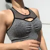 ジム服耐衝撃ベストタイプスポーツブラジャーの女性の高い影響シームレスなフィットネスヨガのトレーニング作物トップスアスレチックブラジャー