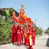 Nuevo 5,5 m 6 niños tamaño Stage Wear prop tela con estampado de seda Kid DRAGON DANCE CHINESE Folk Festival Celebración traje de la mascota Día de primavera